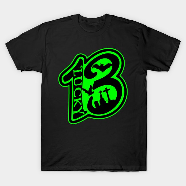 Lucky Halloween 13 T-Shirt by stuff101